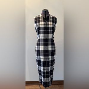 MaxMara Wool Plaid Sleeveless Dress, Size 12
